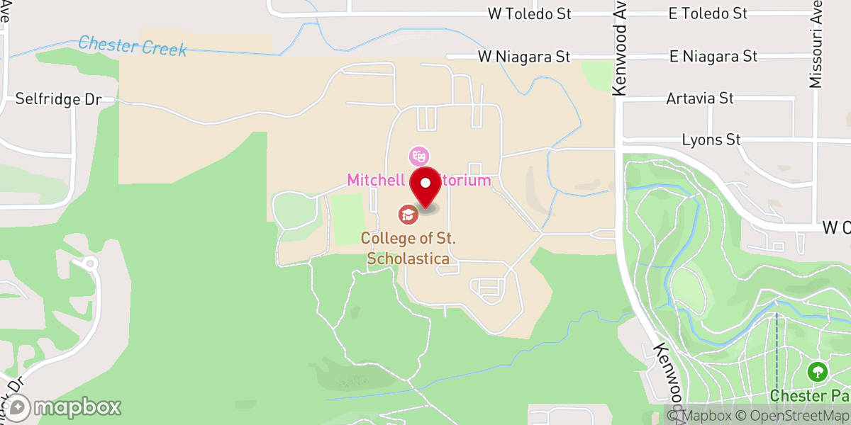 Map showing location of Our Lady Queen of Peace Chapel