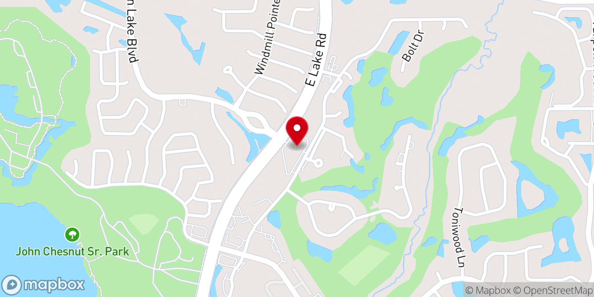Map showing location of East Lake Church