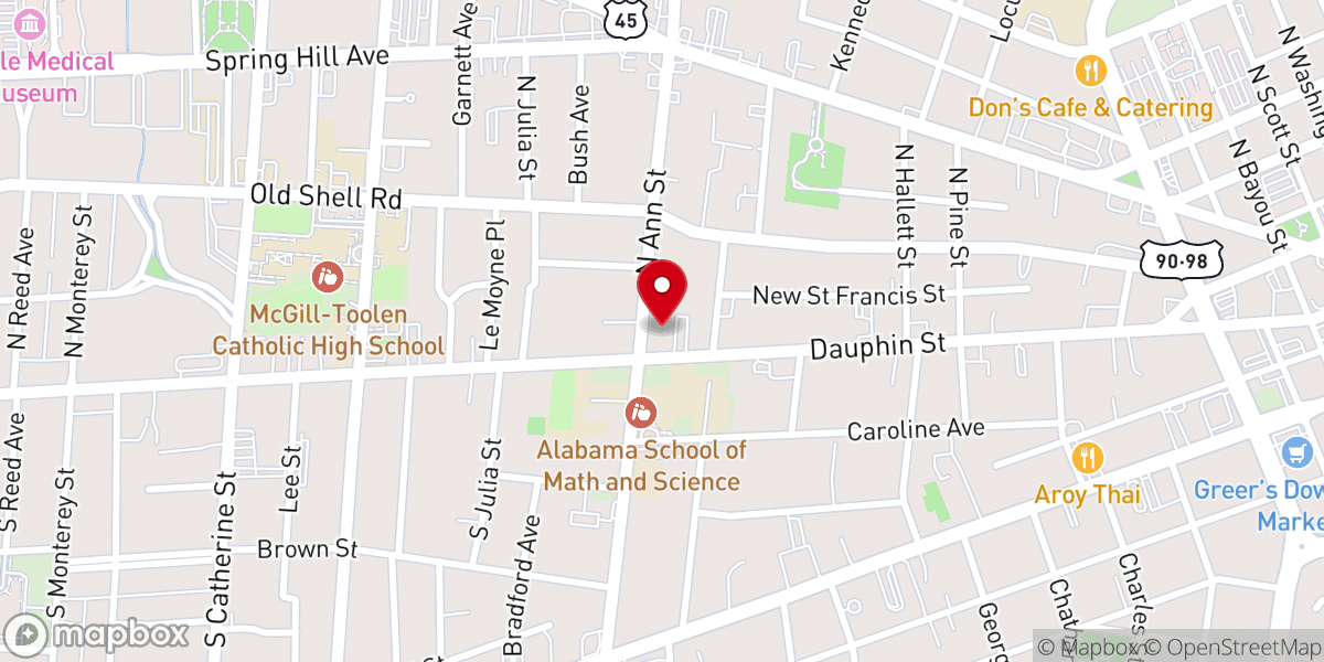 Map showing location of Central Presbyterian Church