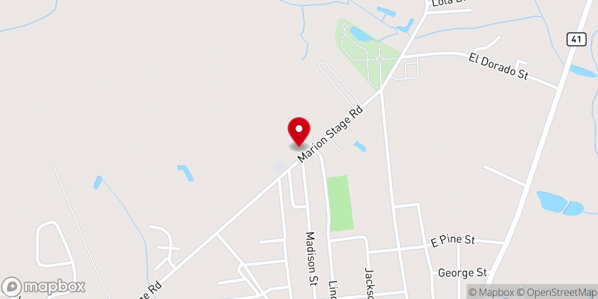 Map showing location of Fairpoint Free Will Baptist Church