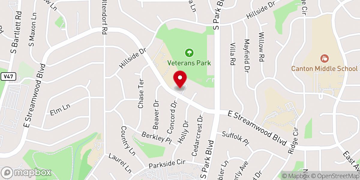 Map showing location of Grace Bible Church-Streamwood