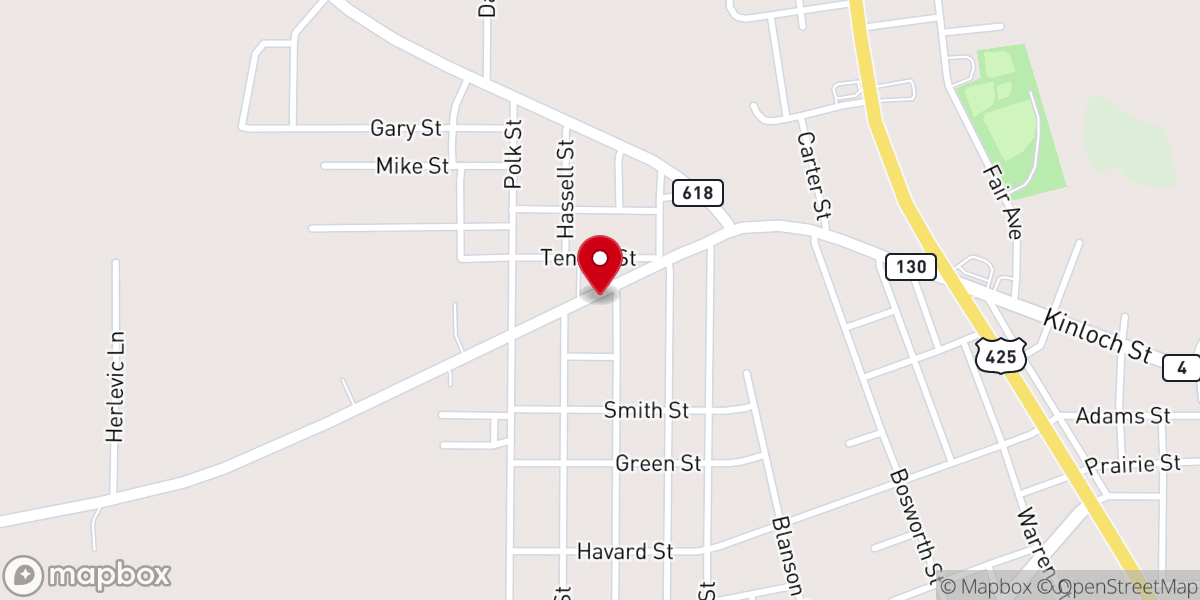 Map showing location of Temple Baptist Church