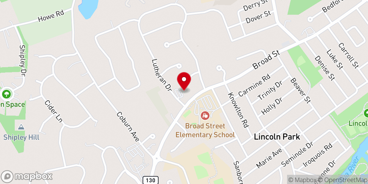 Map showing location of Christ the King Lutheran Church (ELCA)