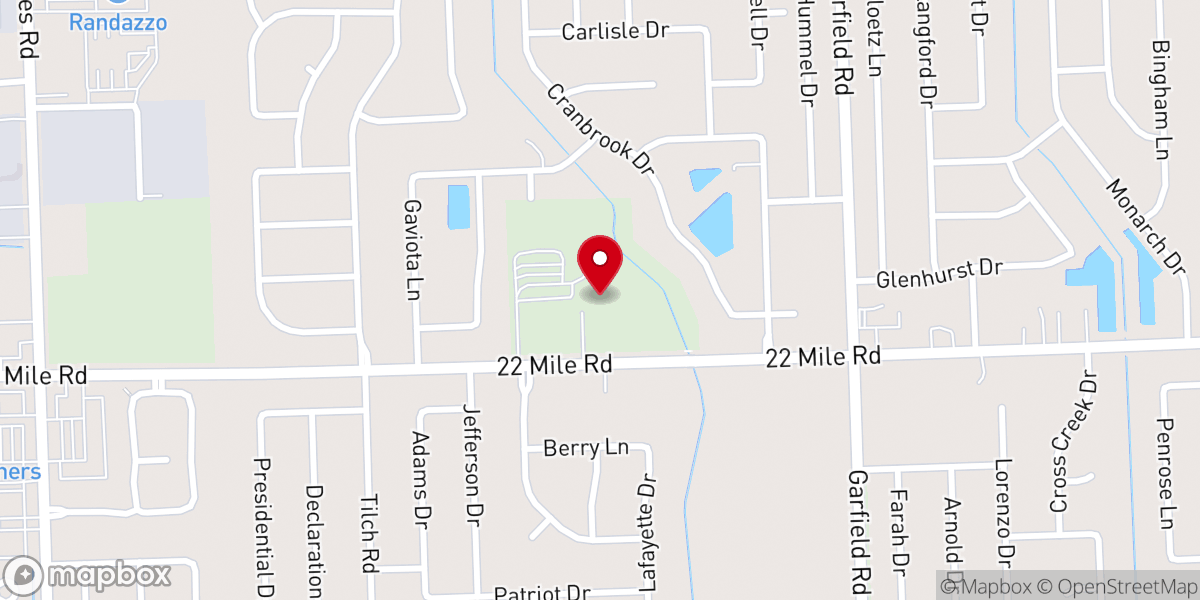 Map showing location of Deneweth's Garden Center