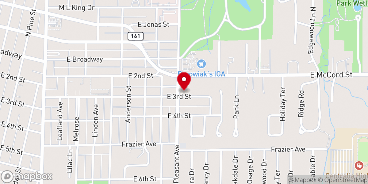Map showing location of Trinity Lutheran School