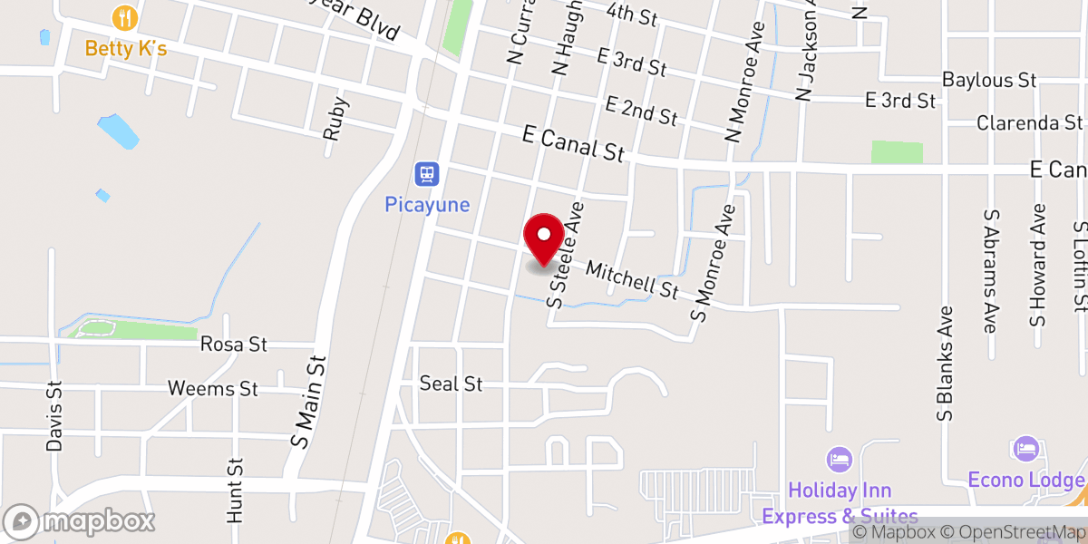 Map showing location of Mt Calvary Baptist Church