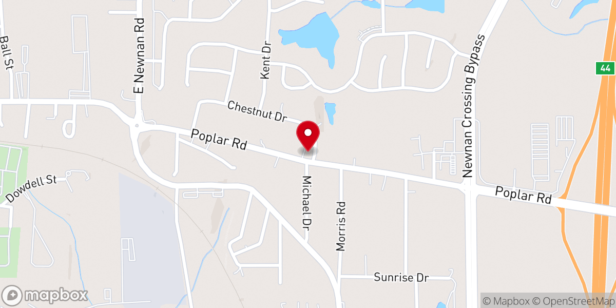 Map showing location of Friendship Baptist Church of Newnan