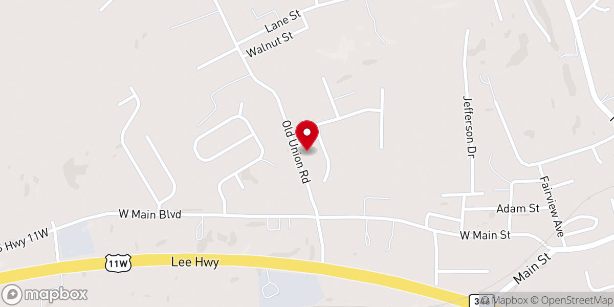 Map showing location of Church Hill Church of God