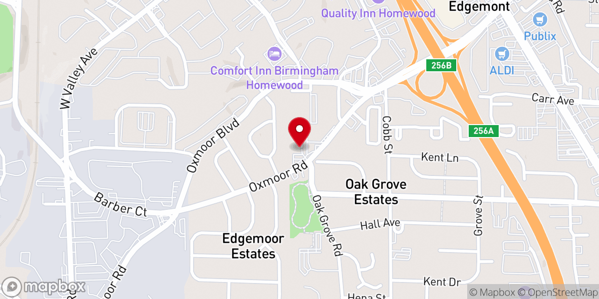 Map showing location of Shades Valley Community Church