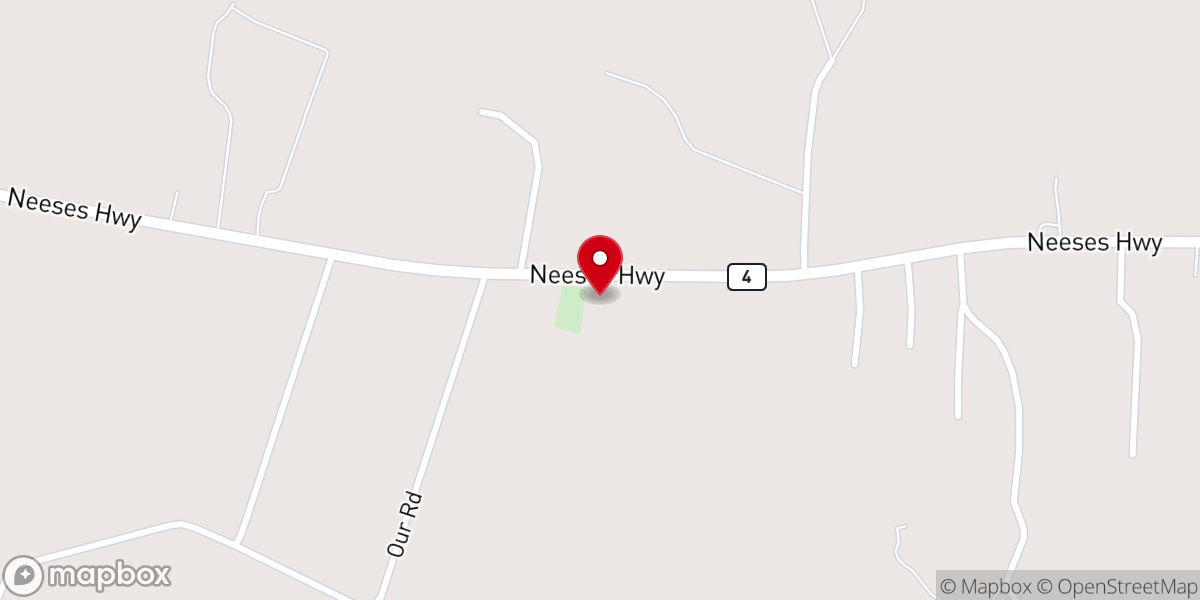Map showing location of Double Branch Baptist Church