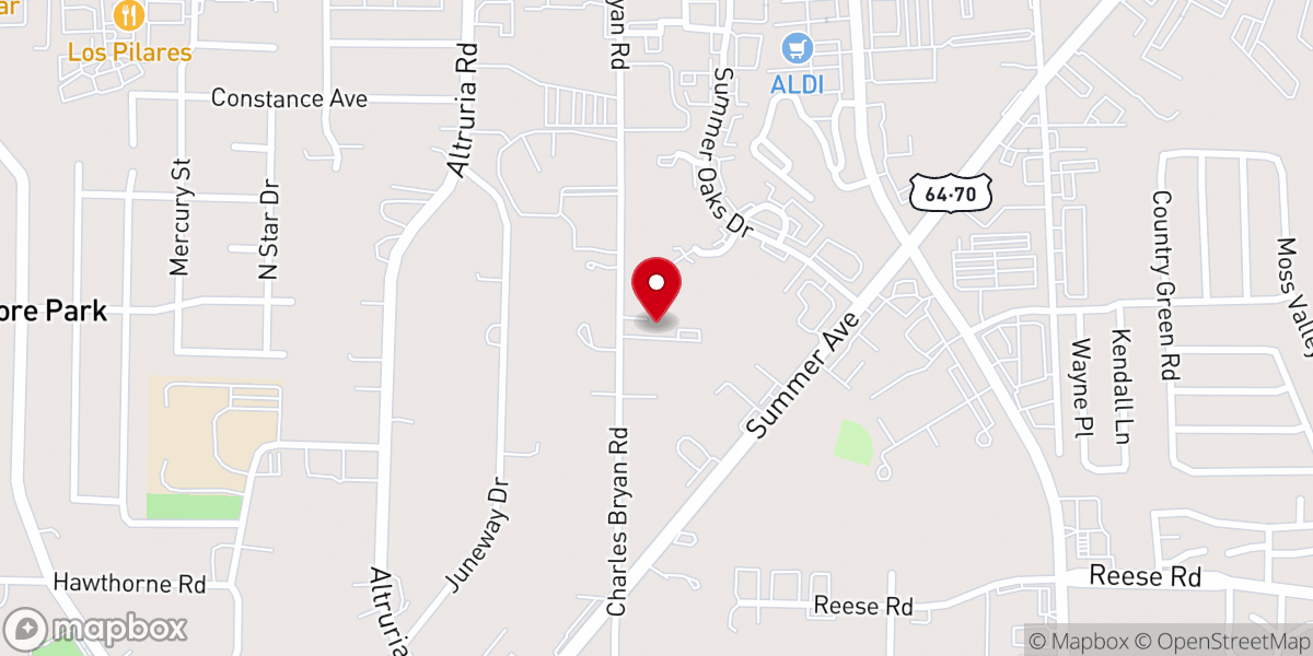 Map showing location of Bartlett Church of Christ