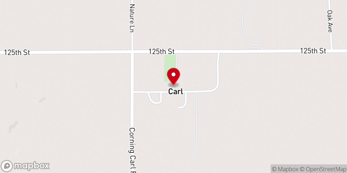 Map showing location of Carl Methodist Church