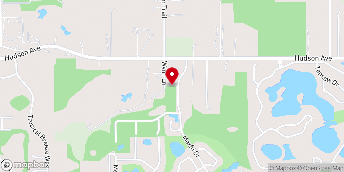 Map showing location of Hudson Avenue Community Church