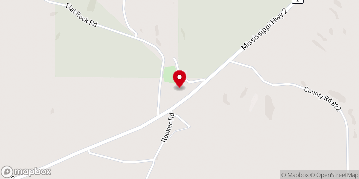 Map showing location of Flat Rock Baptist Church