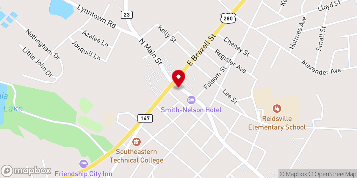 Map showing location of The Rock Worship Center