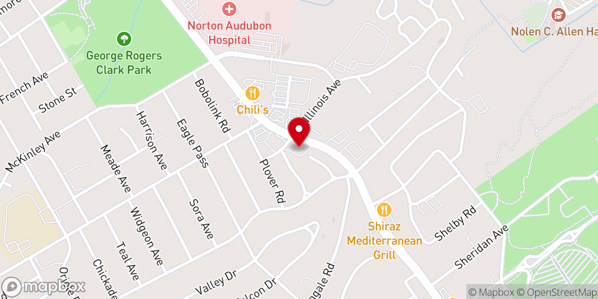 Map showing location of Audubon Park United Methodist Church