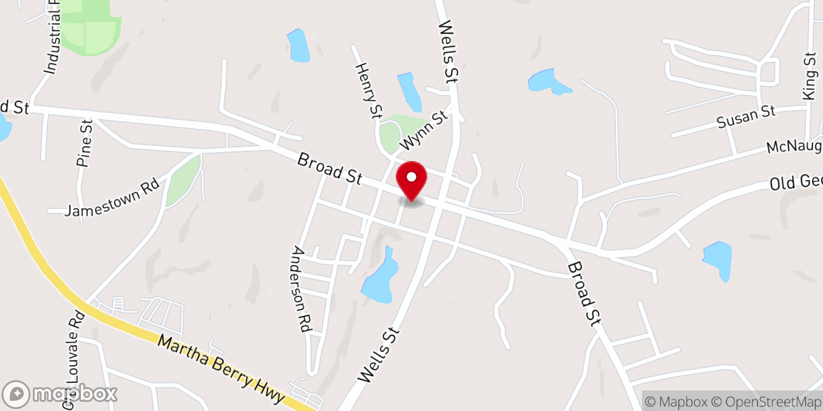 Map showing location of Cusseta United Methodist Church