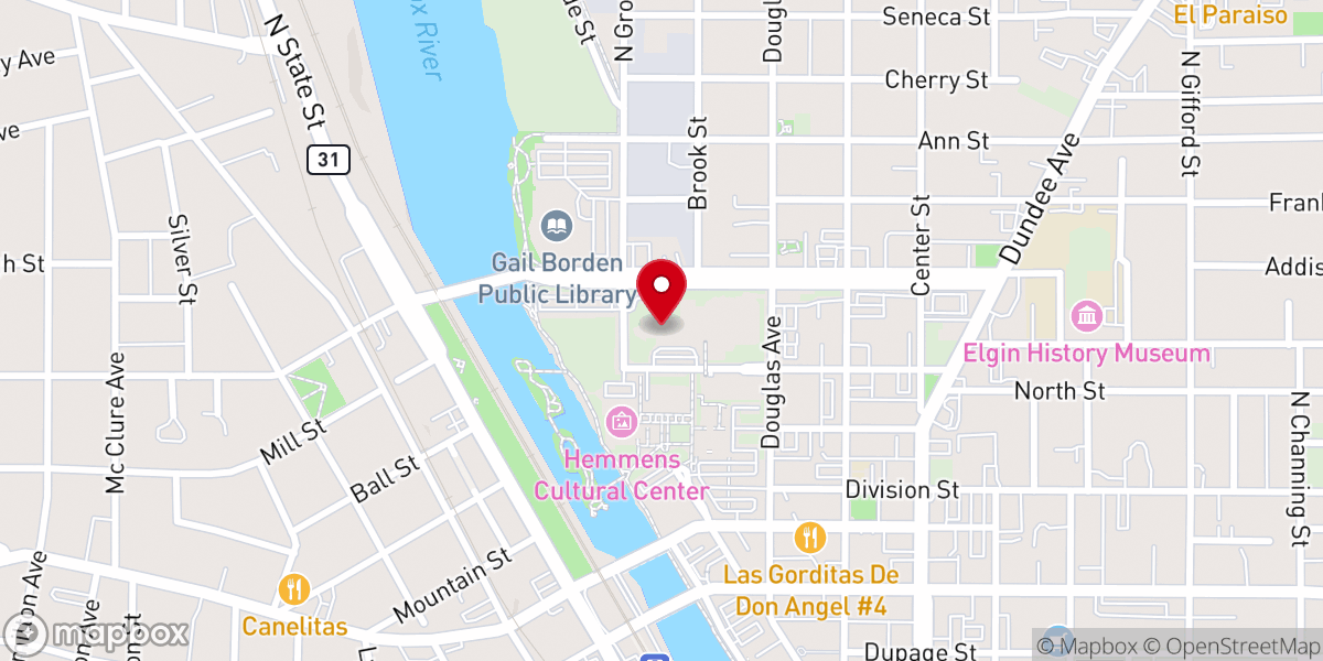 Map showing location of The Redeemed Christian Church of God (RCCG), The Ambassadors IL. Elgin