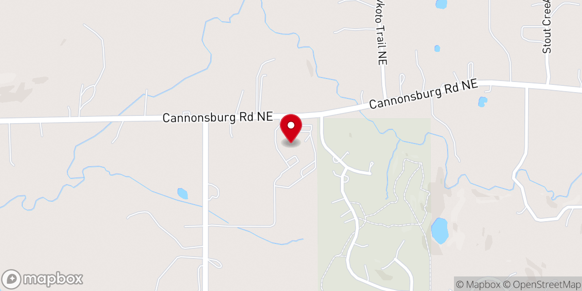 Map showing location of West Cannon Baptist Church