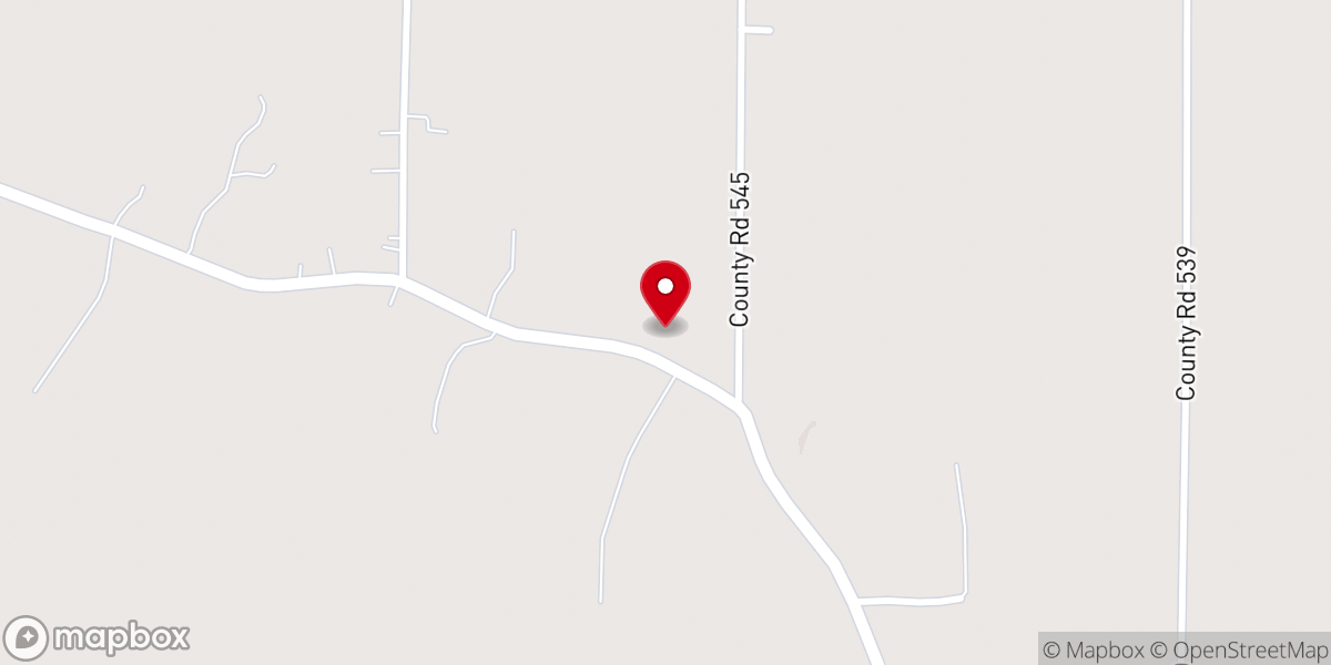 Map showing location of Center Hill Church