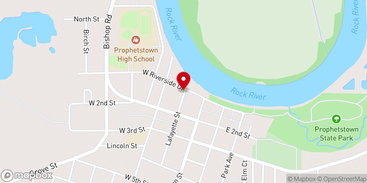 Map showing location of Prophetstown United Methodist