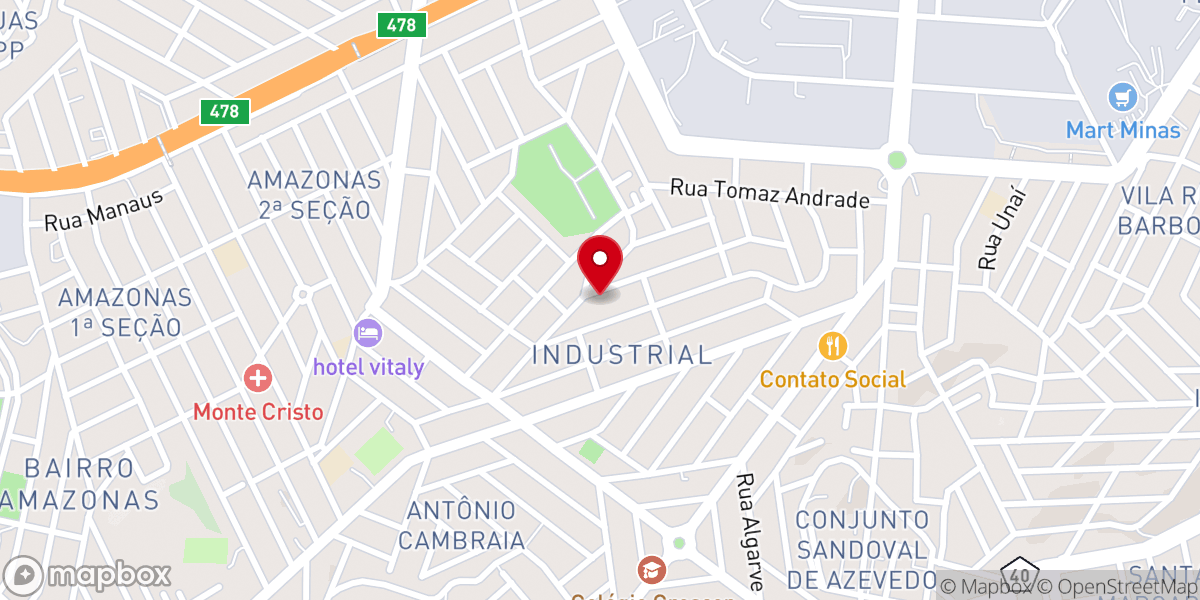 Map showing location of Igrejas Evangelicas