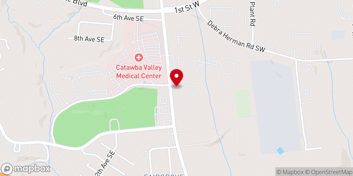 Map showing location of FryeCare Urgent Care