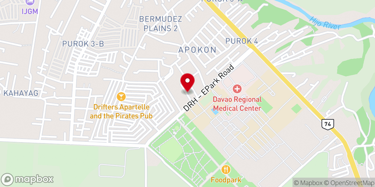 Map showing location of Resurection Baptist Christian School of Tagum City Inc.