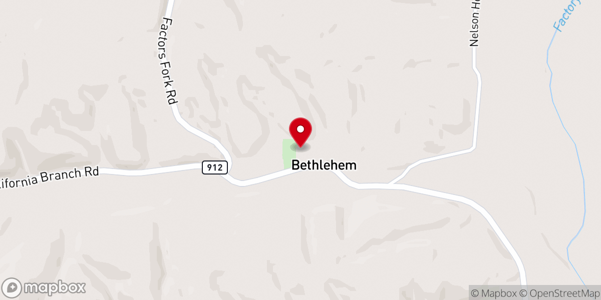 Map showing location of Bethlehem Baptist Church