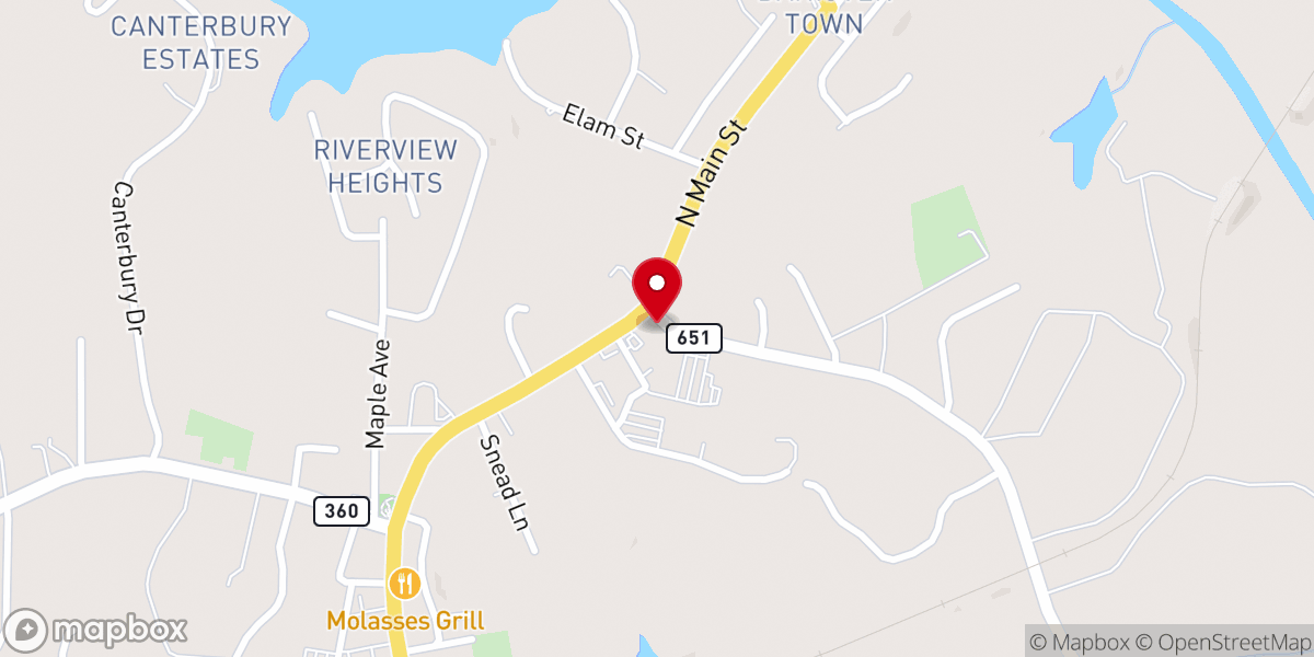 Map showing location of Banister Hill Baptist Church