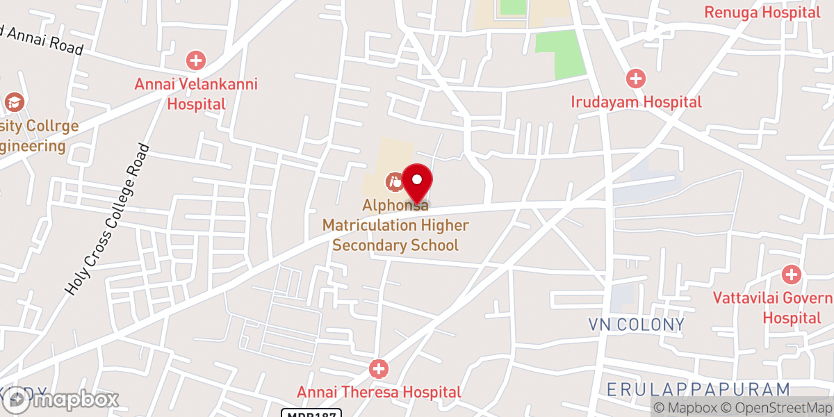 Map showing location of Saint Alphonsa Shrine Church