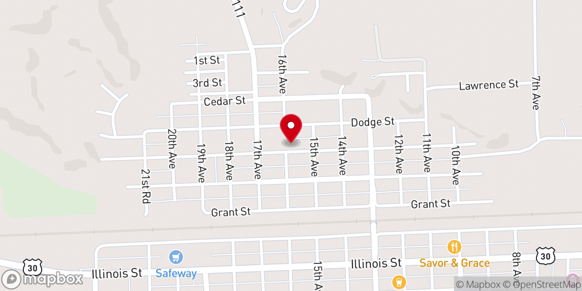 Map showing location of Foursquare Church