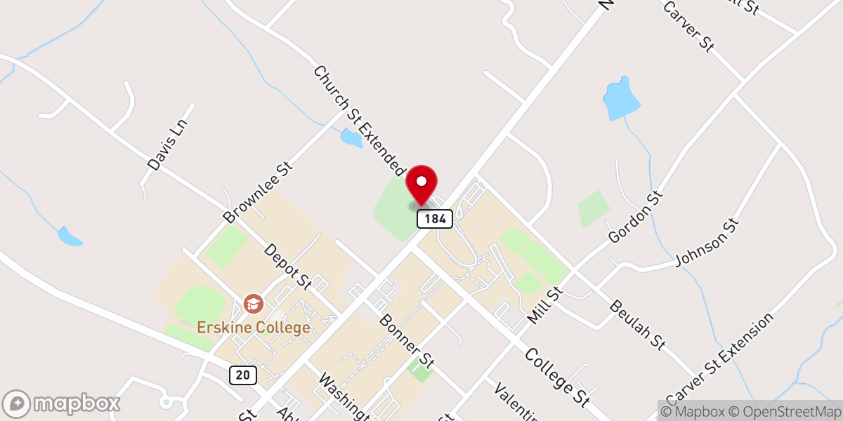 Map showing location of Due West ARP Church