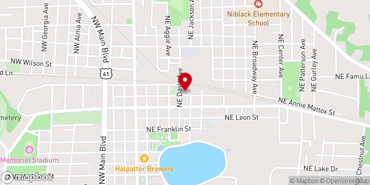 Map showing location of Olivet Missionary Baptist Church
