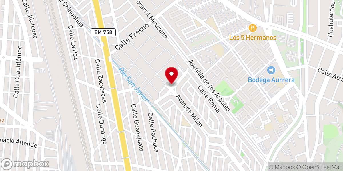 Map showing location of Iglesia Cristiana Tabernáculo del Remanente de Dios