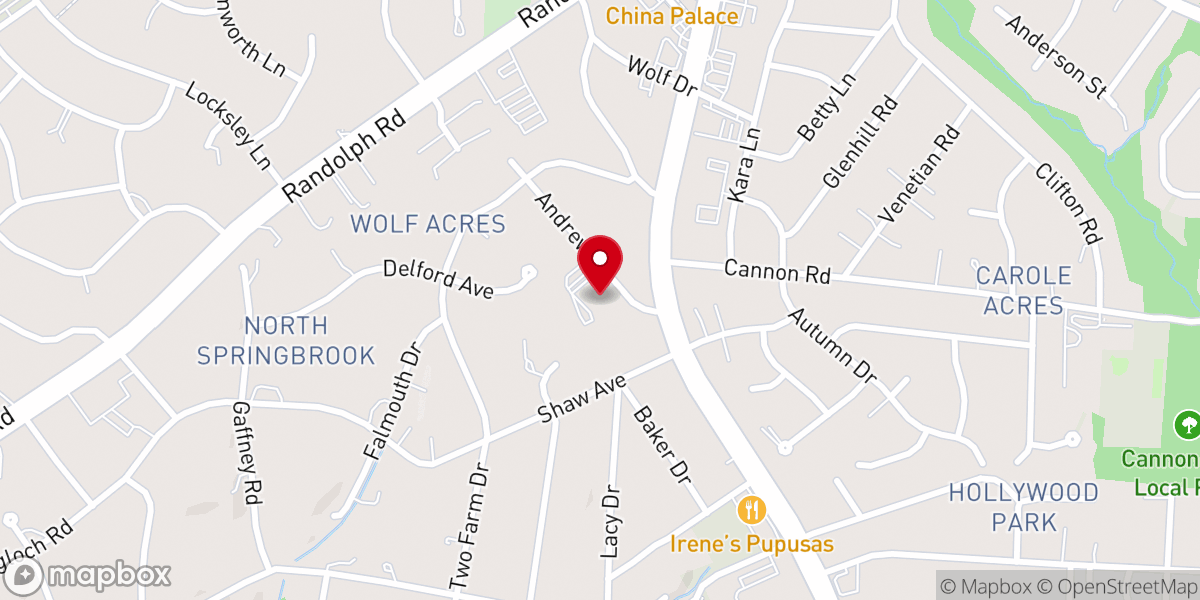 Map showing location of Colesville Baptist Church