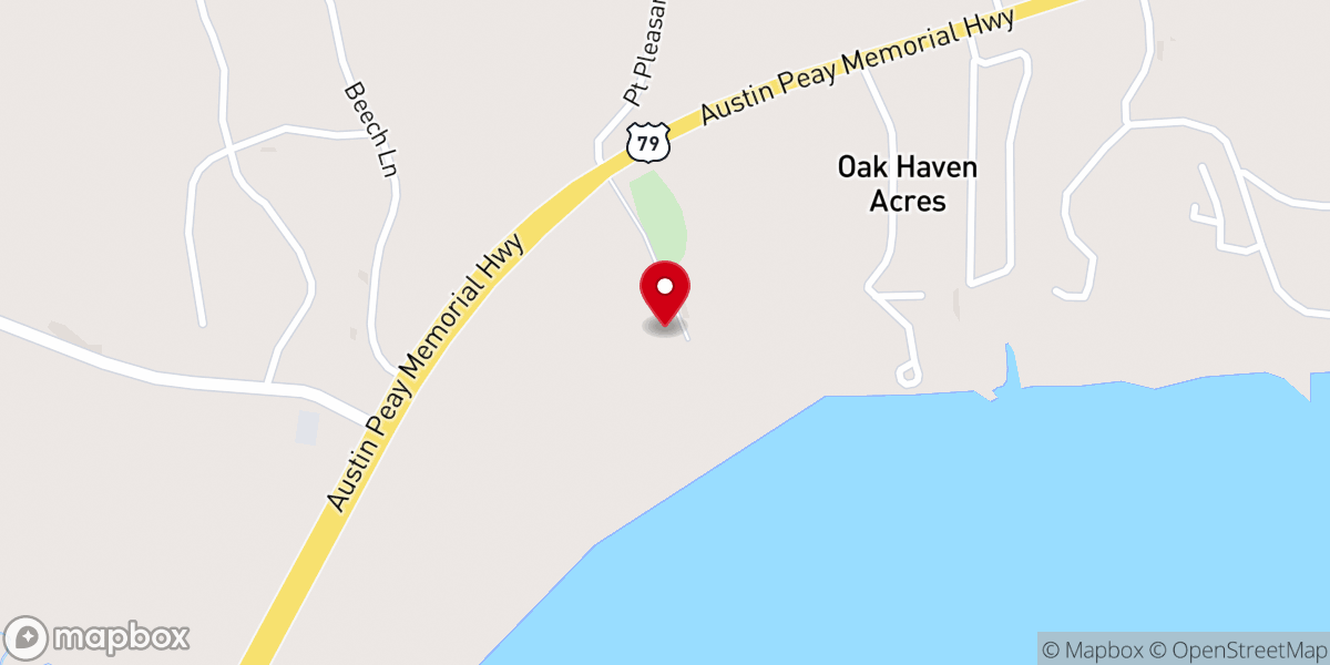 Map showing location of Point Pleasant Baptist Church