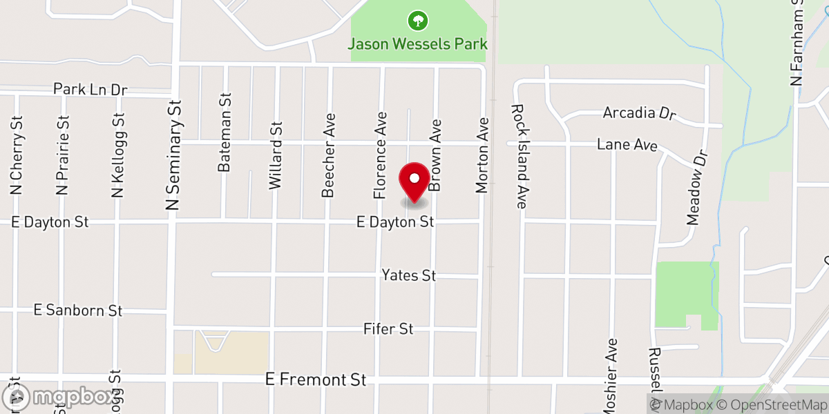 Map showing location of Second Baptist Church