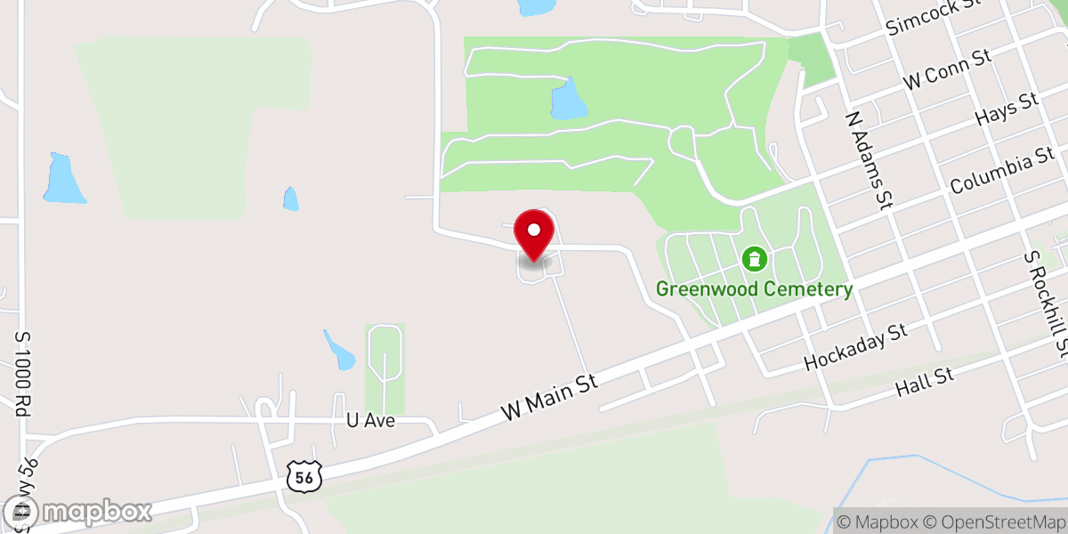 Map showing location of First Baptist Church