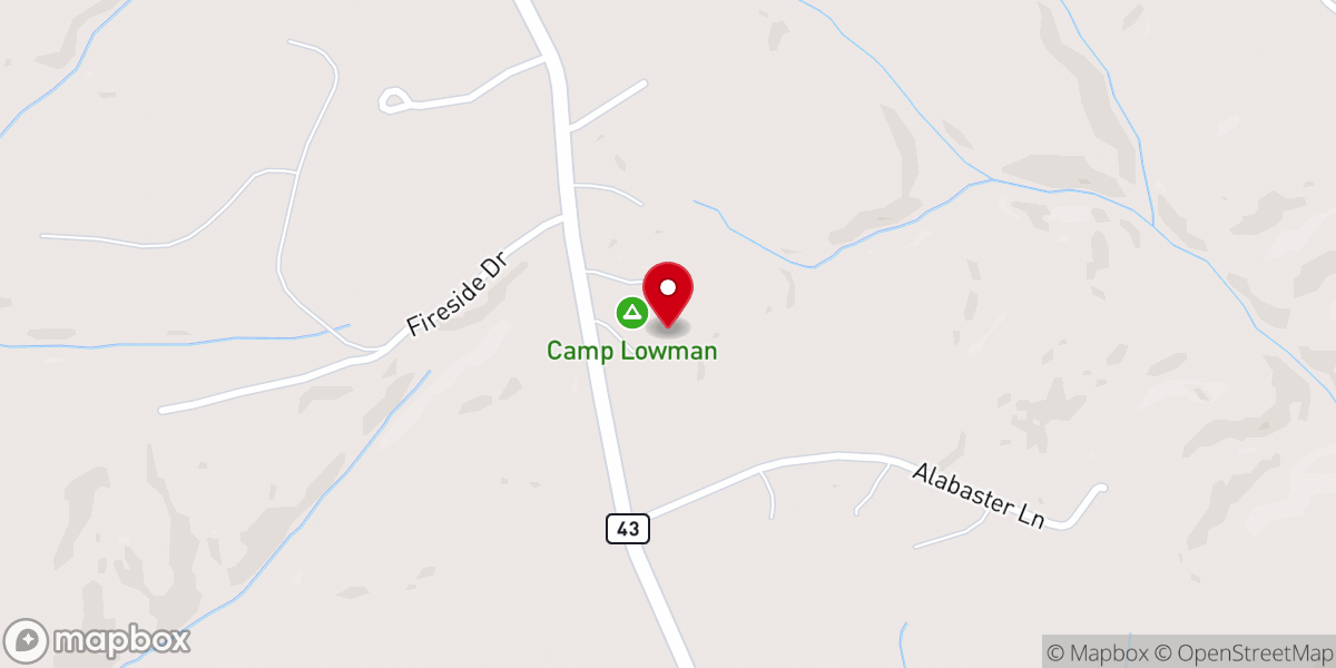Map showing location of Church Campground