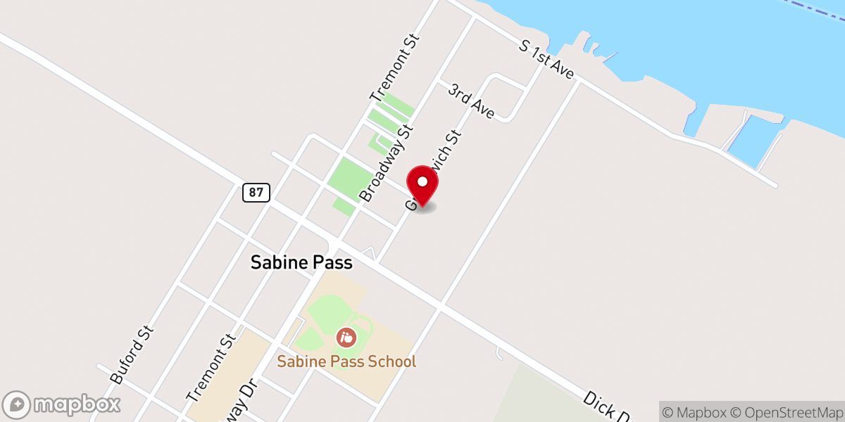 Map showing location of Sabine Pass Christian Fellowship