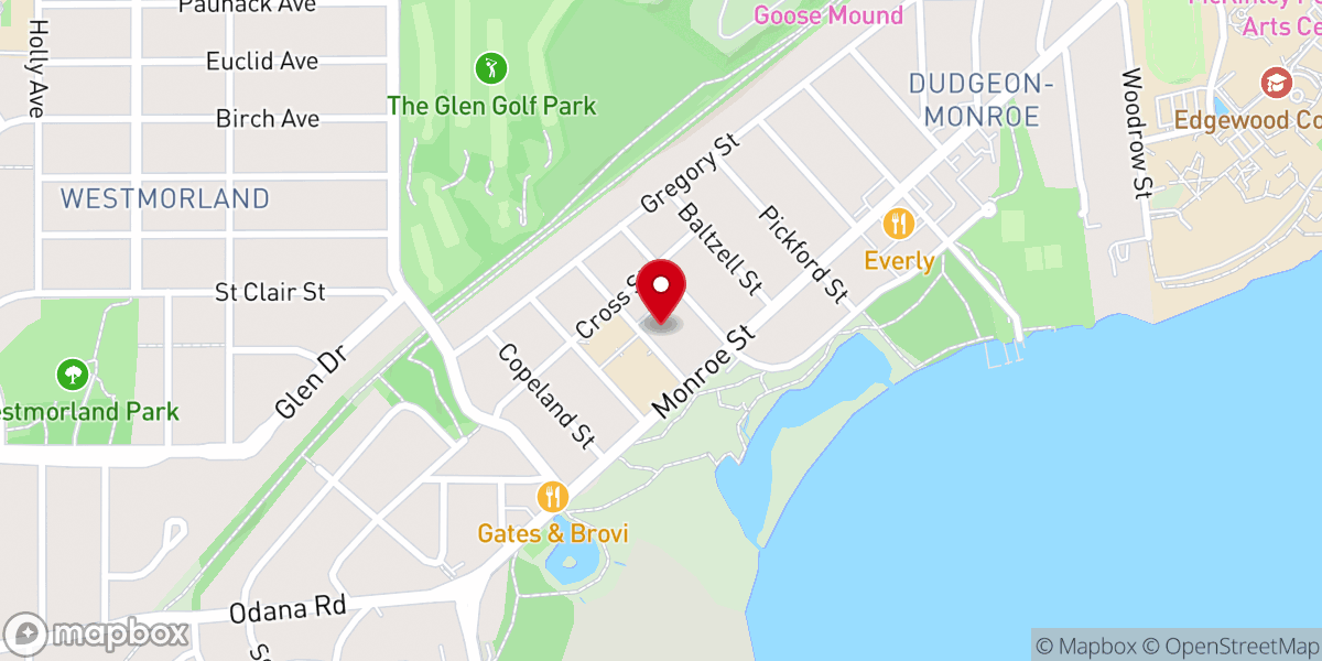 Map showing location of Glenwood Moravian Church