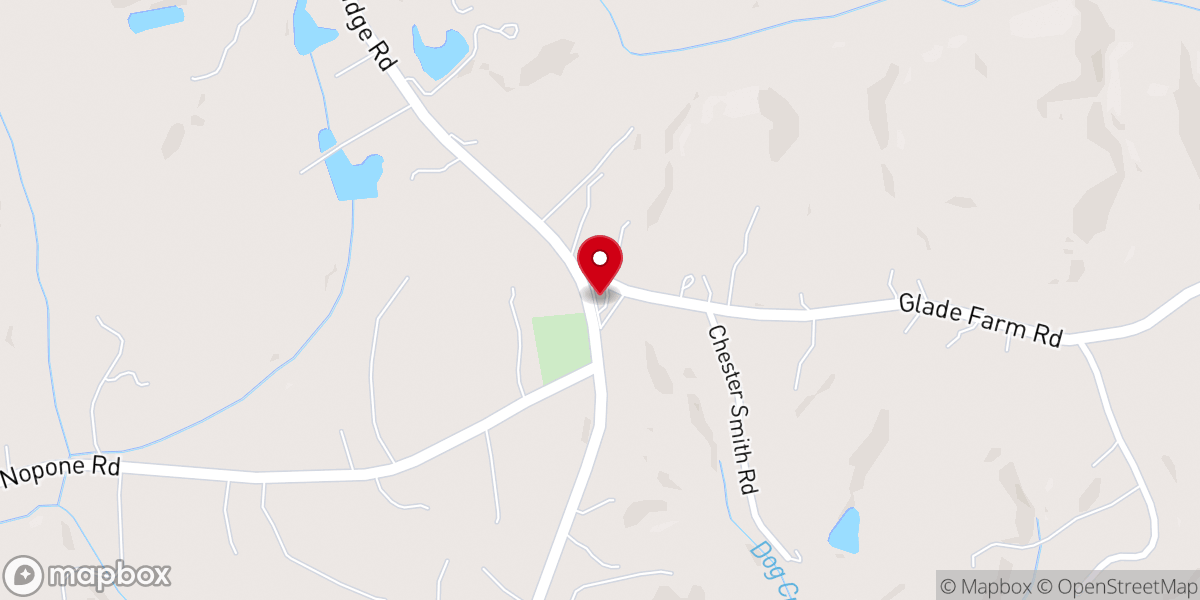 Map showing location of Dewberry Baptist Church