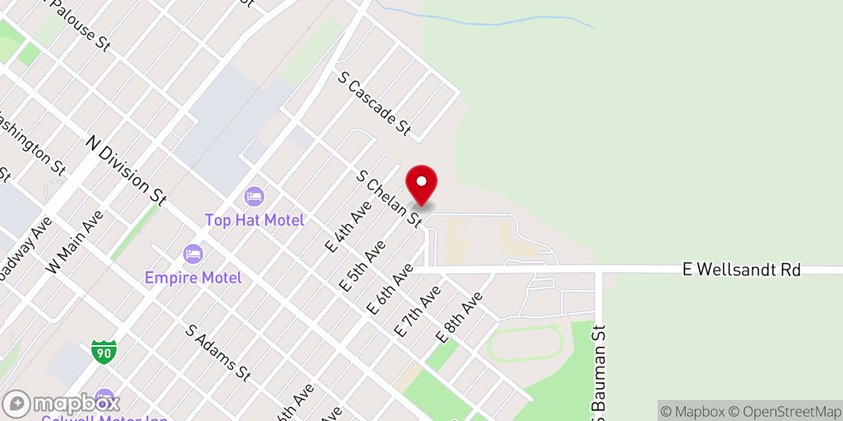 Map showing location of St Agnes Catholic Parish - Ritzville