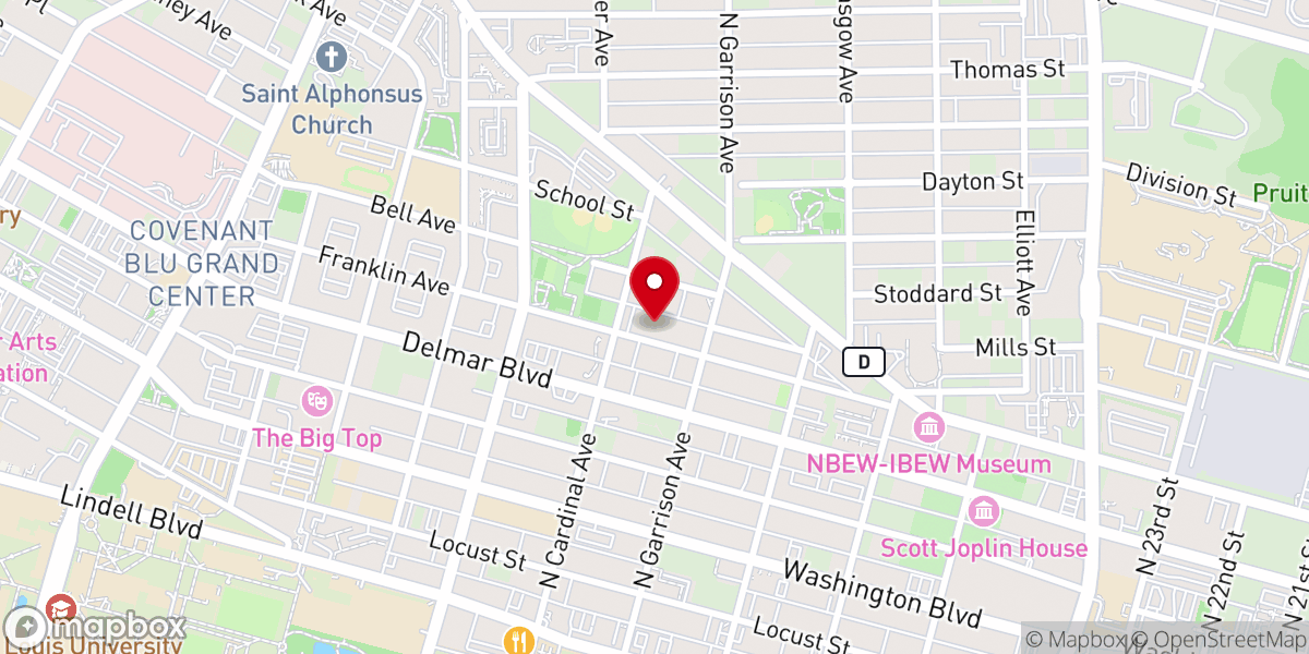 Map showing location of Progressive Baptist Church