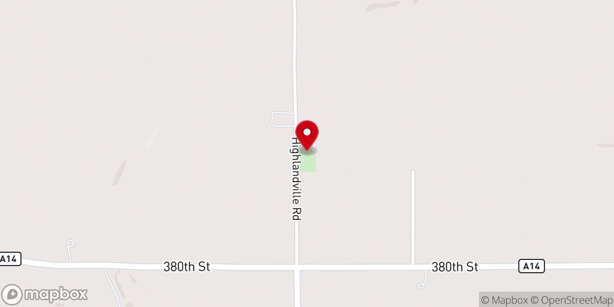 Map showing location of Highland Evangelical Lutheran Church of Winneshiek County, Iowa