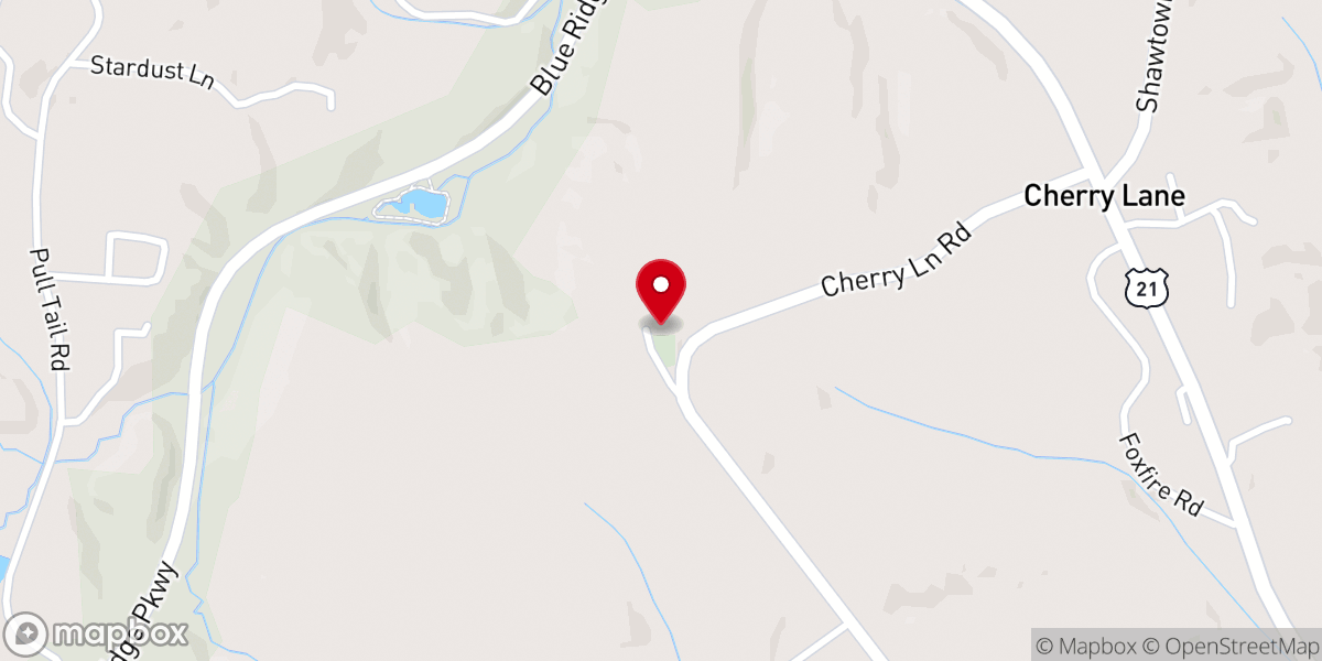 Map showing location of Cherry Lane Union Baptist Church