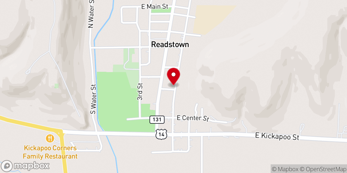 Map showing location of Church of Christ
