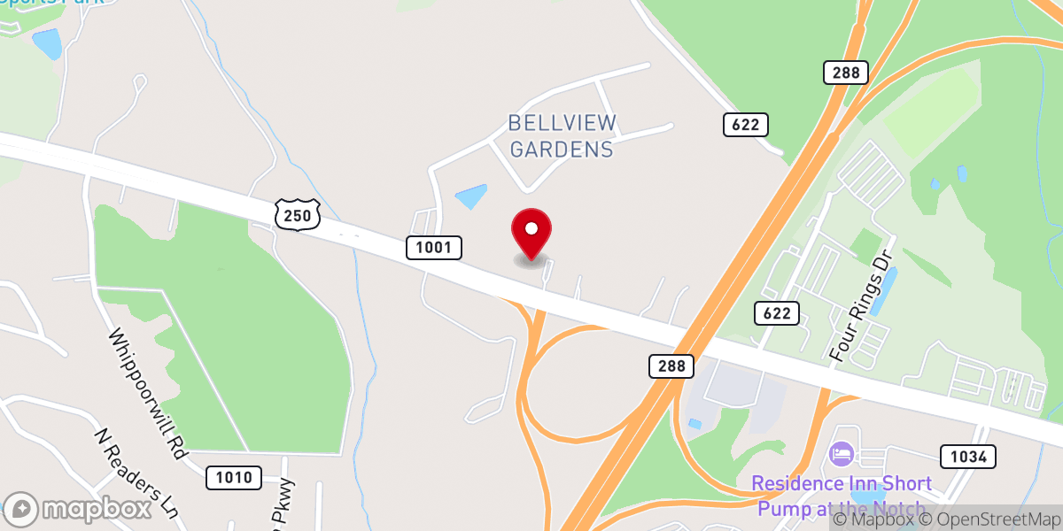 Map showing location of Mount Victory Baptist Church