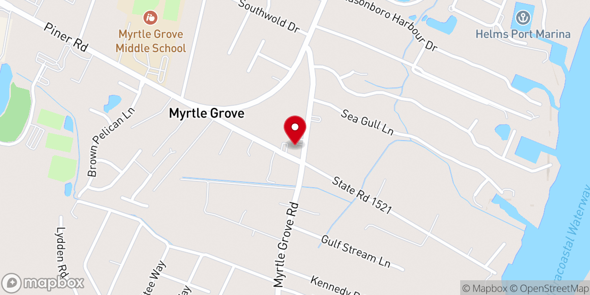 Map showing location of Myrtle Grove Baptist Church